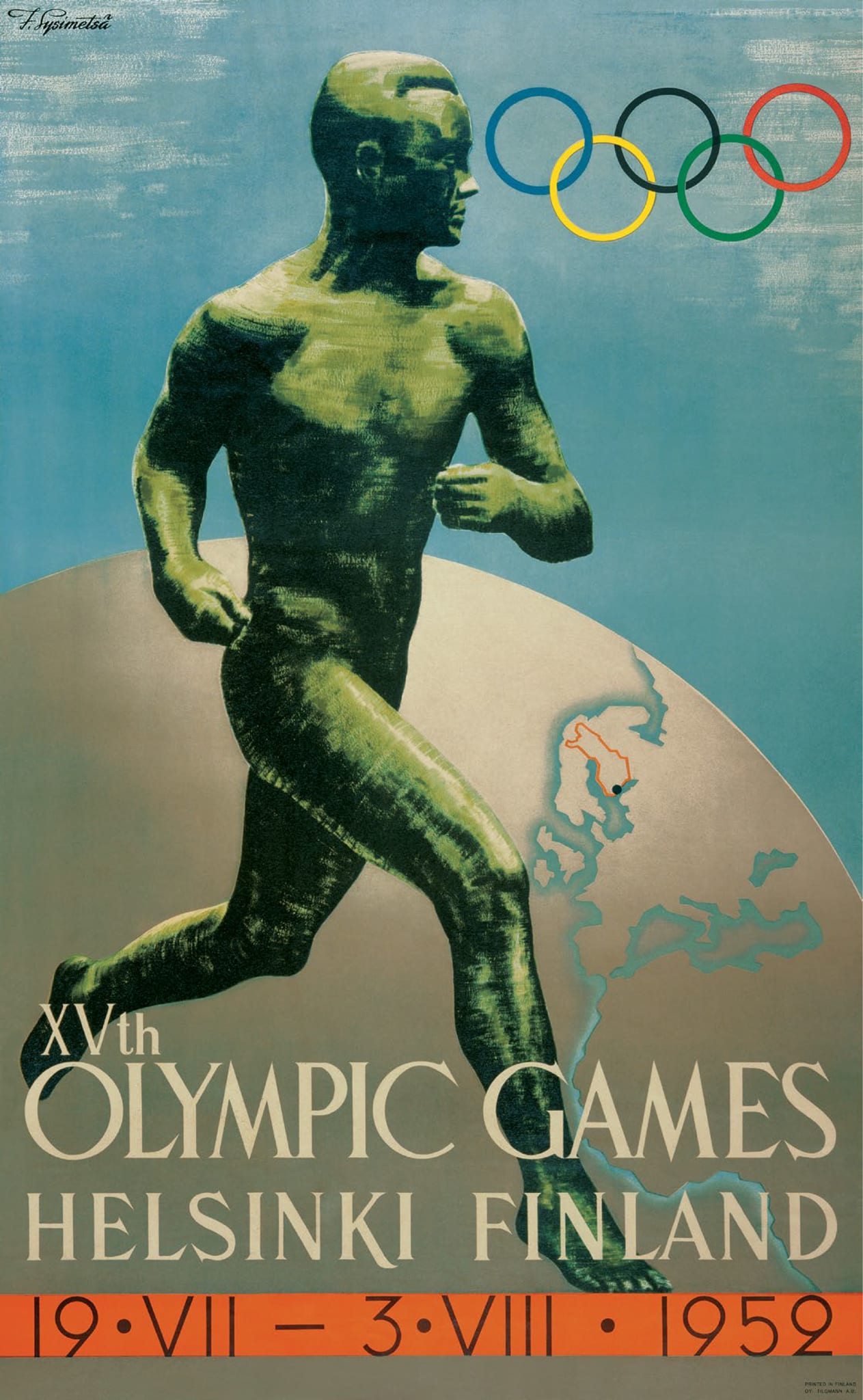 Locandina Olimpiadi Helsinki 1952