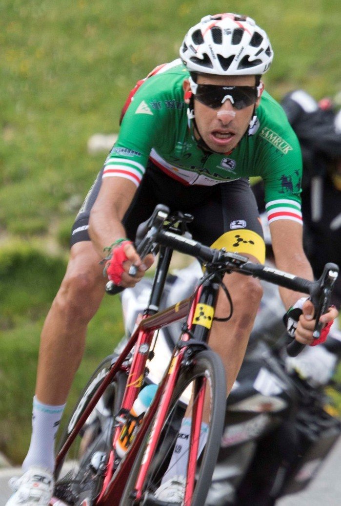 Fabio Aru in maglia di campione italiano al Tour de France 2017
